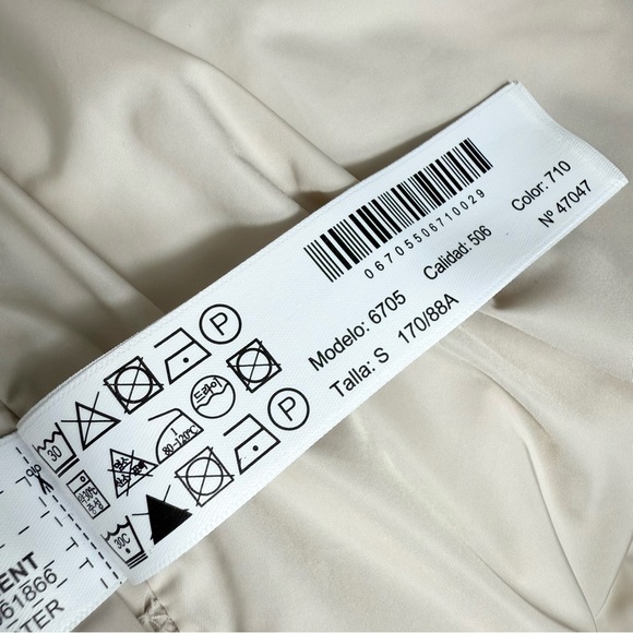 Massimo Dutti Longline Quilted Jacket Cream Sz S - Picture 13 of 14